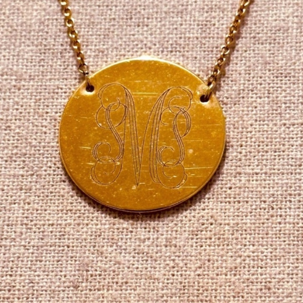 Stella & Dot | Necklace | Signature Engravable Disc Necklace